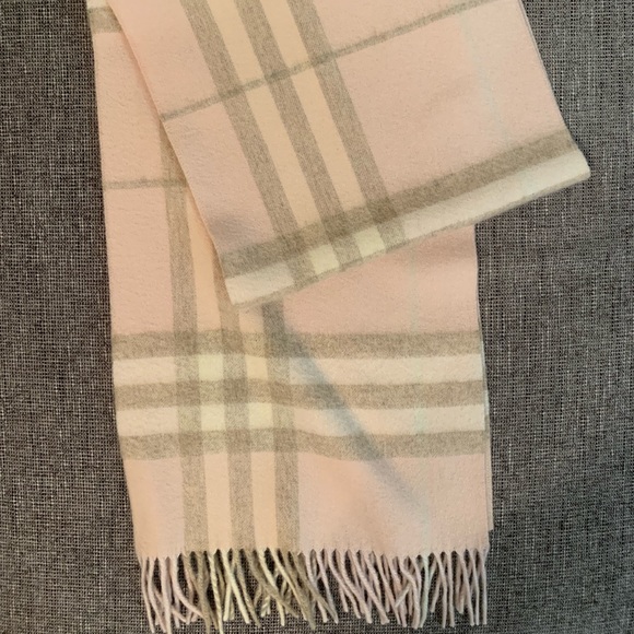Burberry Accessories Burberry Giant Check Light Pink Cashmere Scarf Poshmark